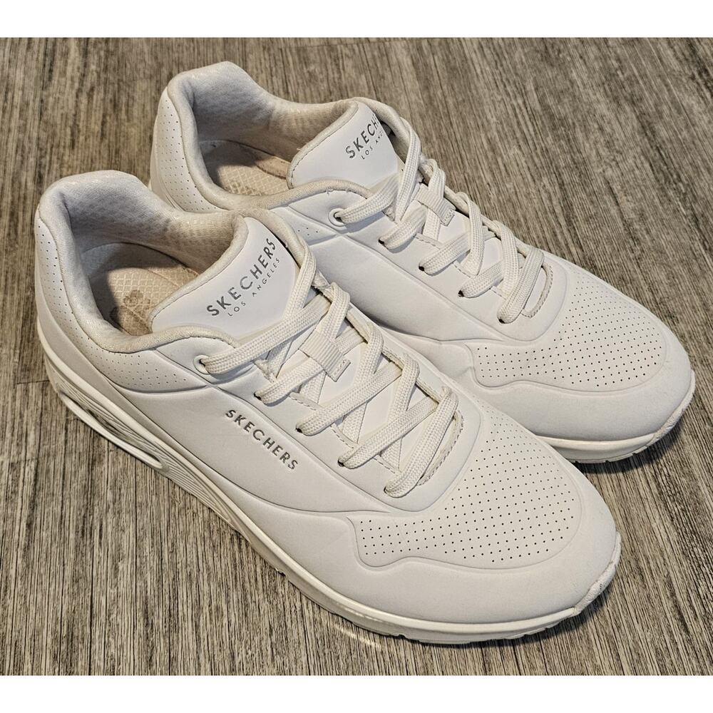 Skechers Uno Stand On Air White Sneakers Women's Size 9 Style 73690-W - Picture 13 of 13